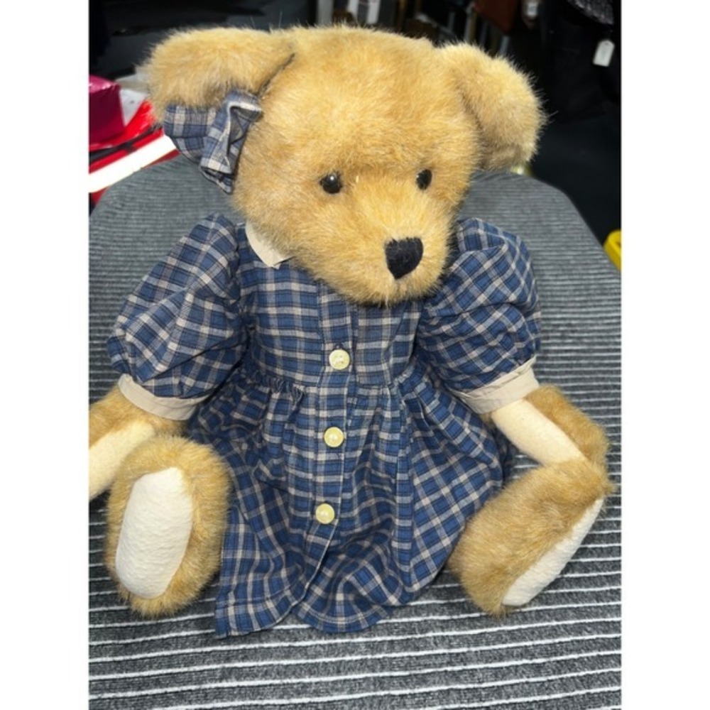 Boyds Bears & Friends Courtney Archive Collection Plaid Dress Plush Teddy Bear - Picture 3 of 5